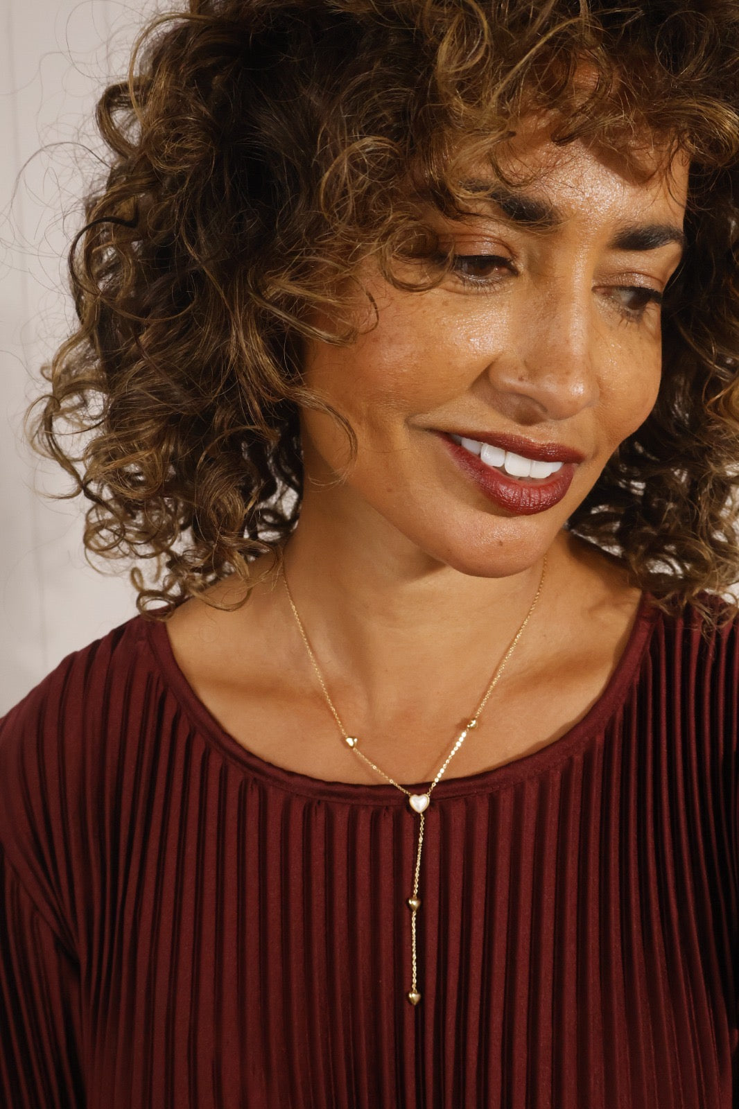 Heart Y Necklace Gold