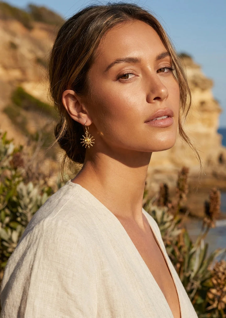 Golden Starburst Earrings Gold