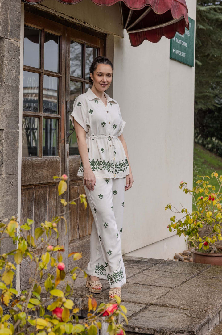 Emily Linen Co-ord Cream/Khaki