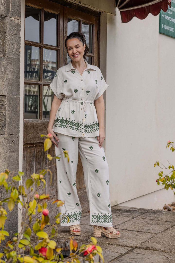 Emily Linen Co-ord Cream/Khaki