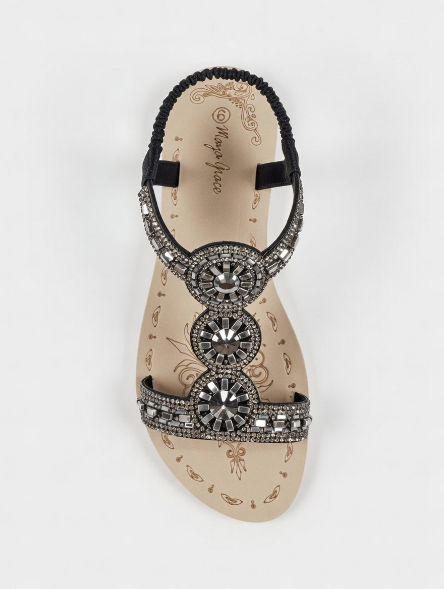 Jasmine Diamante Sandals Black