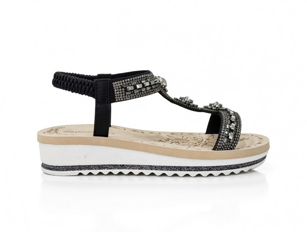 Jasmine Diamante Sandals Black