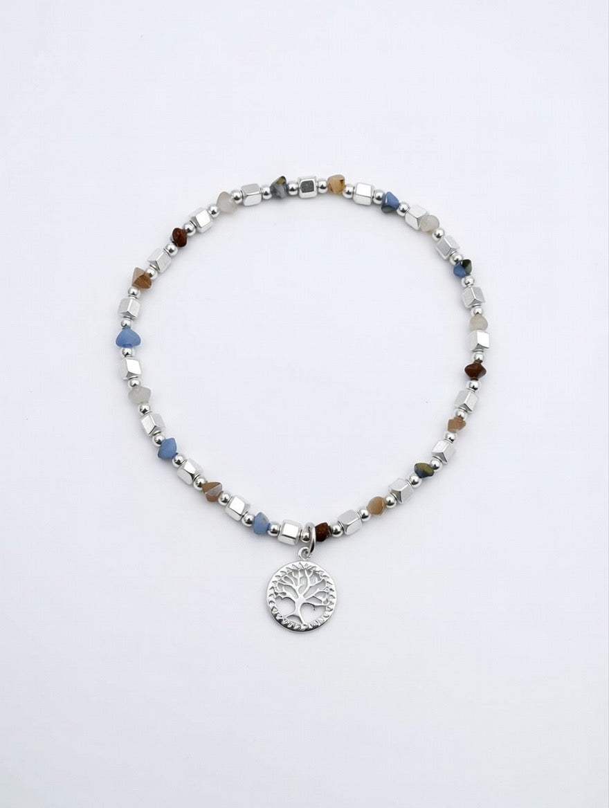 Tree Of Life Beaded Bracelet Silver