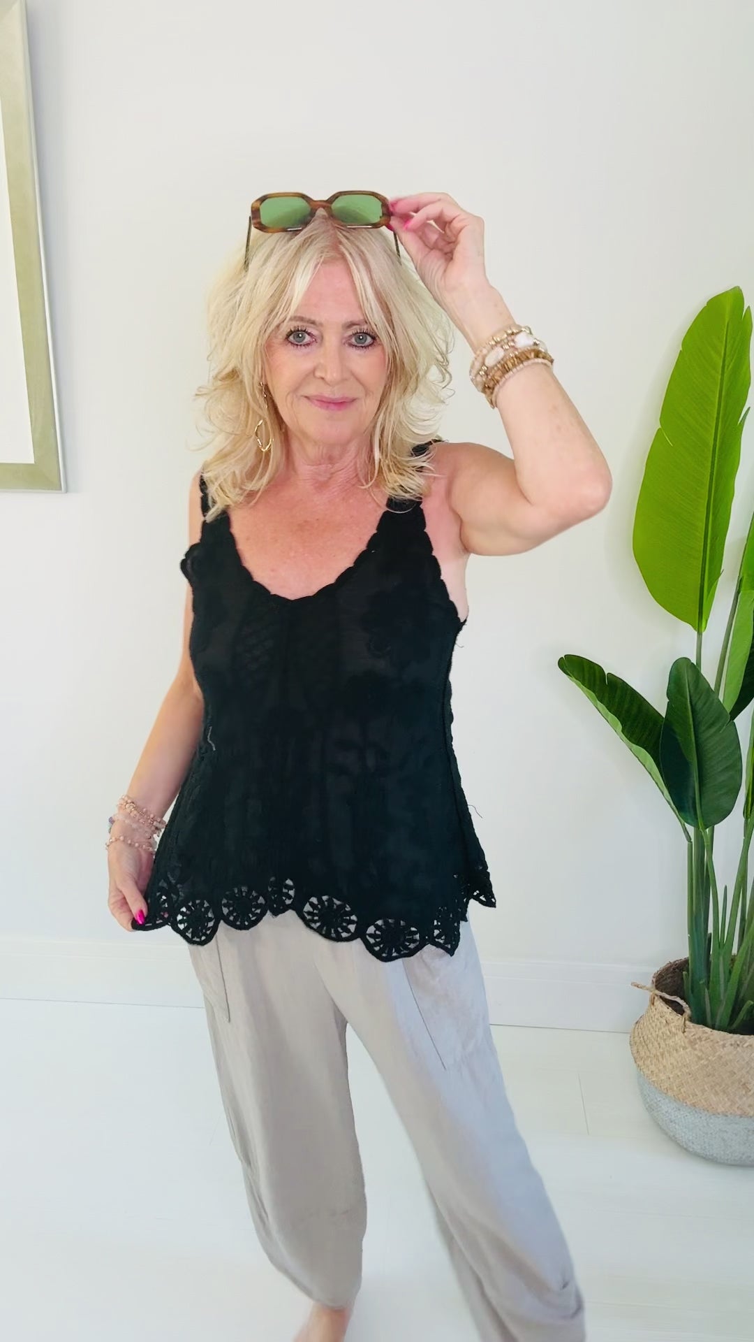 Kaylee Crochet Top Black