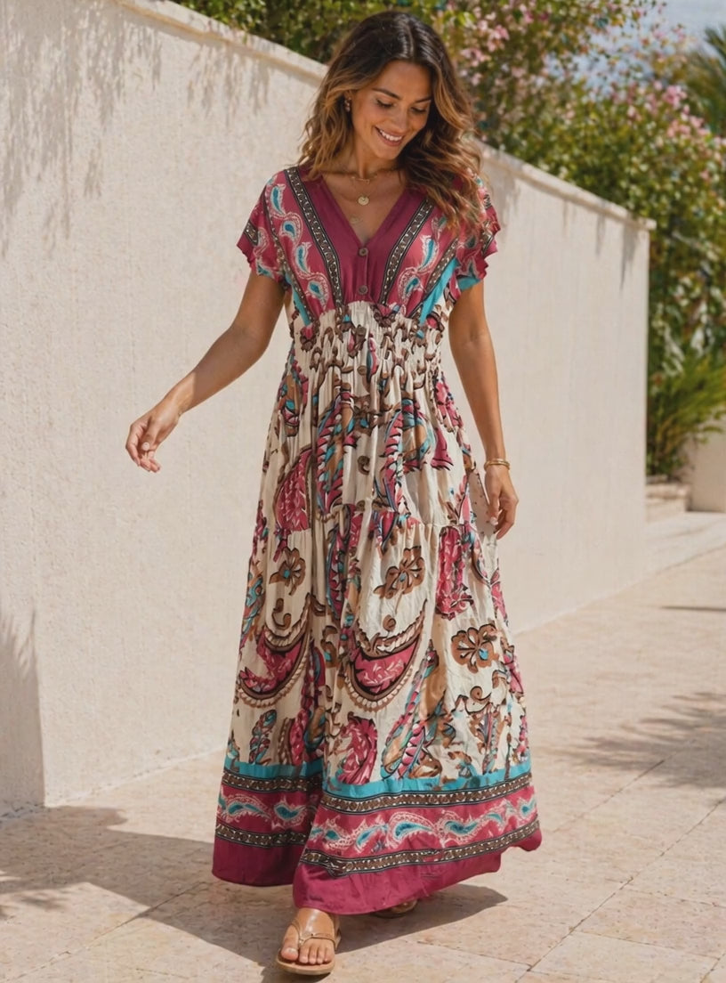 Bridget Paisley Maxi Dress Clover