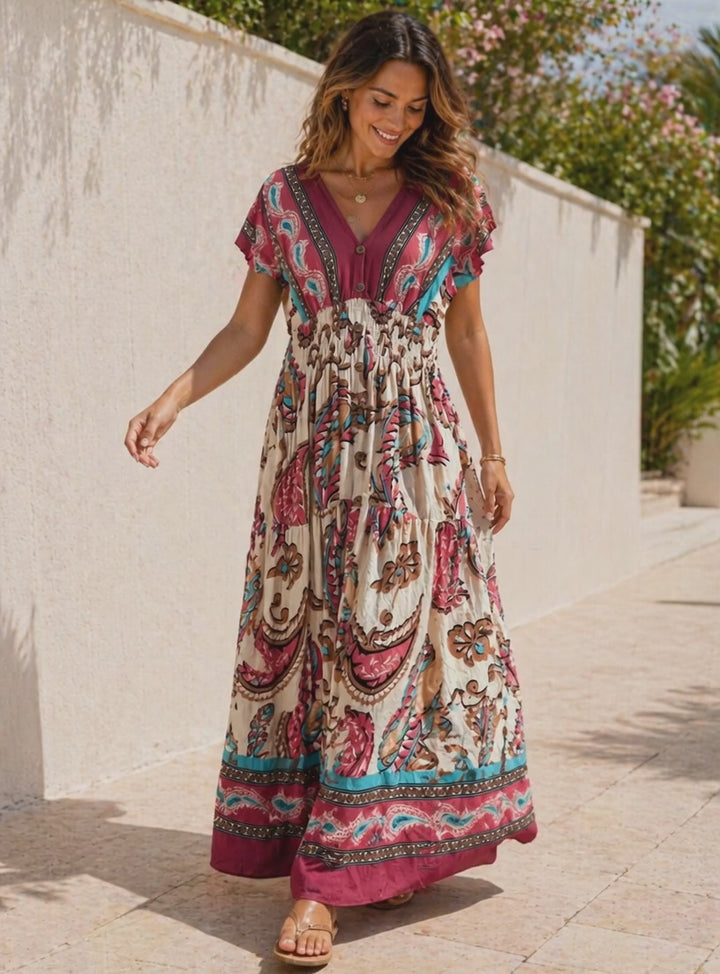 Bridget Paisley Maxi Dress Clover