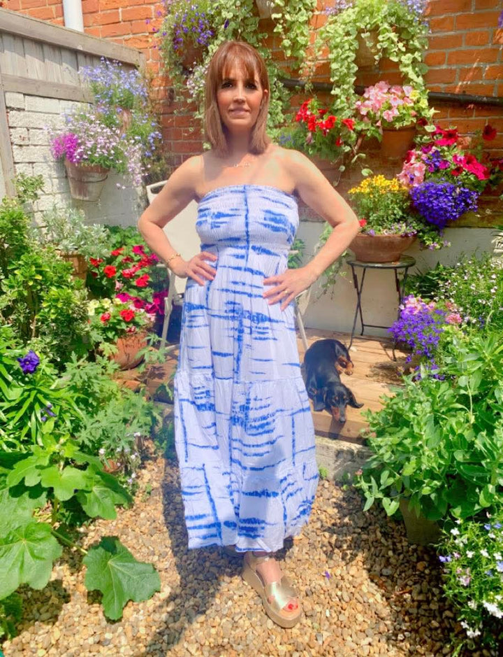 Fernanda Shirred Dress Royal Blue