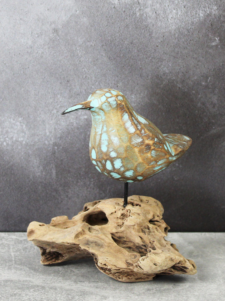 Wooden Bird on Root Base