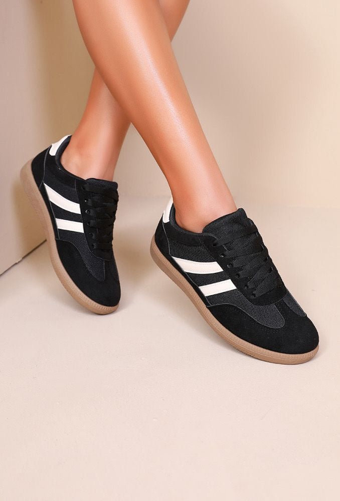 Ayden Suede Trim Trainers Black