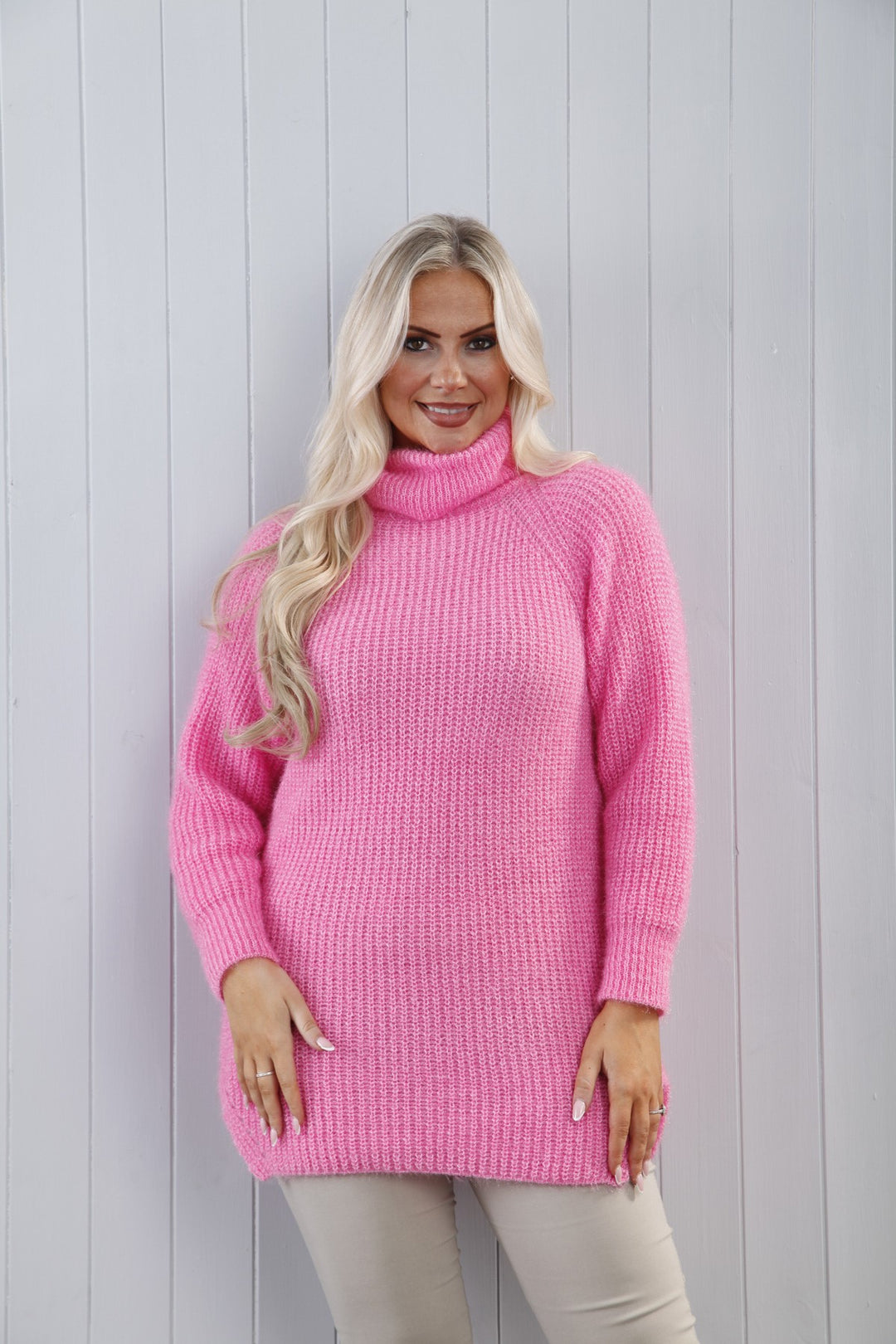 Olga Brushed Knit Tunic Candy Pink
