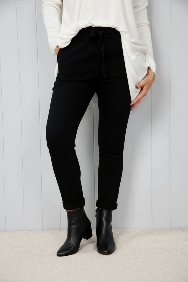 Black Plain Magic Pants