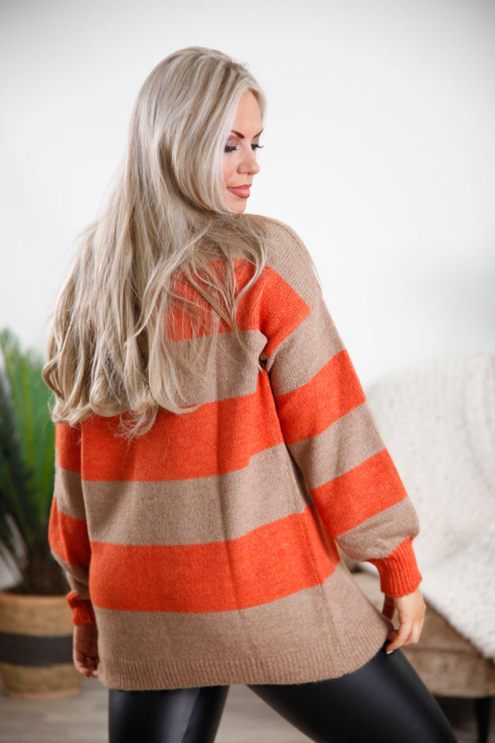 Orange Serena Striped Jumper