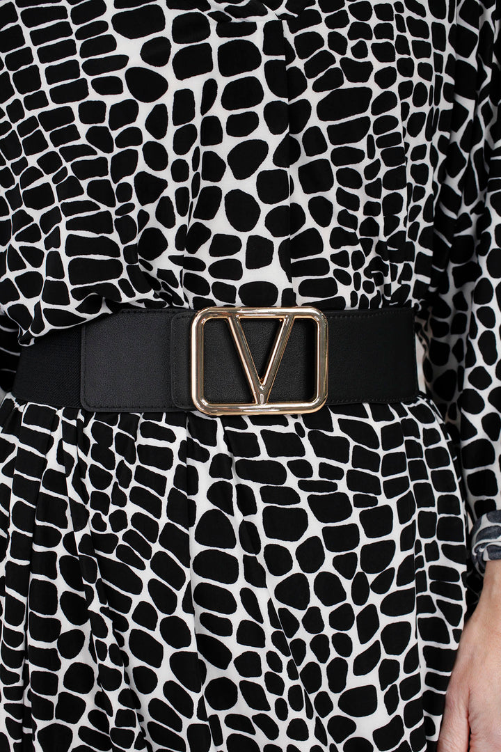 Galentino Stretch Belt Black/Gold