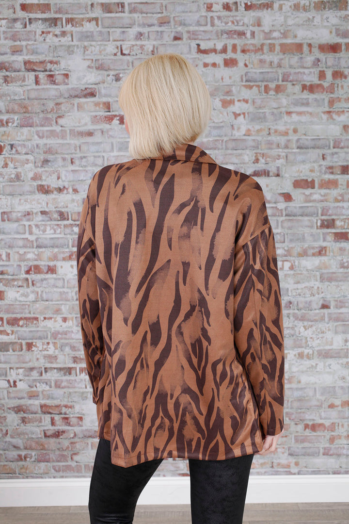 Zahra Zebra Pocket Blazer