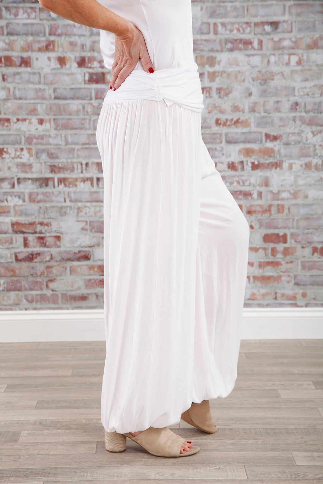 Plain Harem Pants White