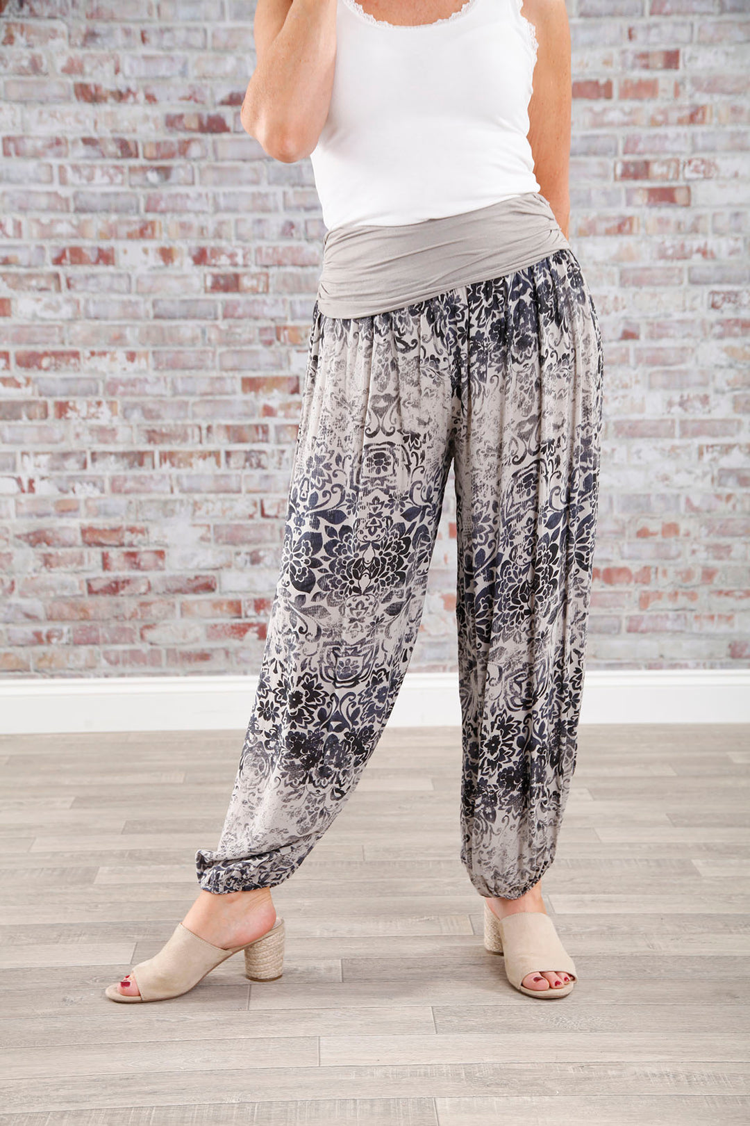 Flower Print Harems Mocha