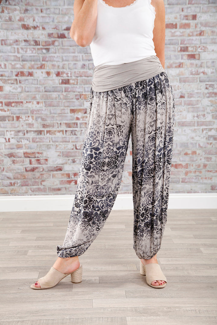 Flower Print Harems Mocha