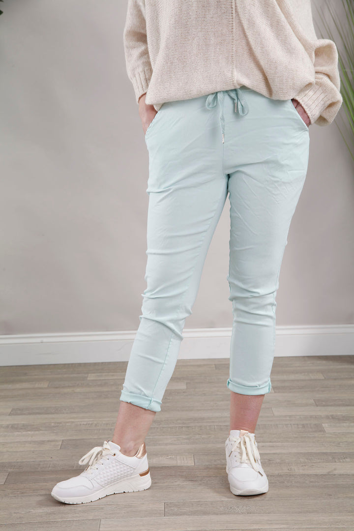 Lurex Tie Magic Pants Mint