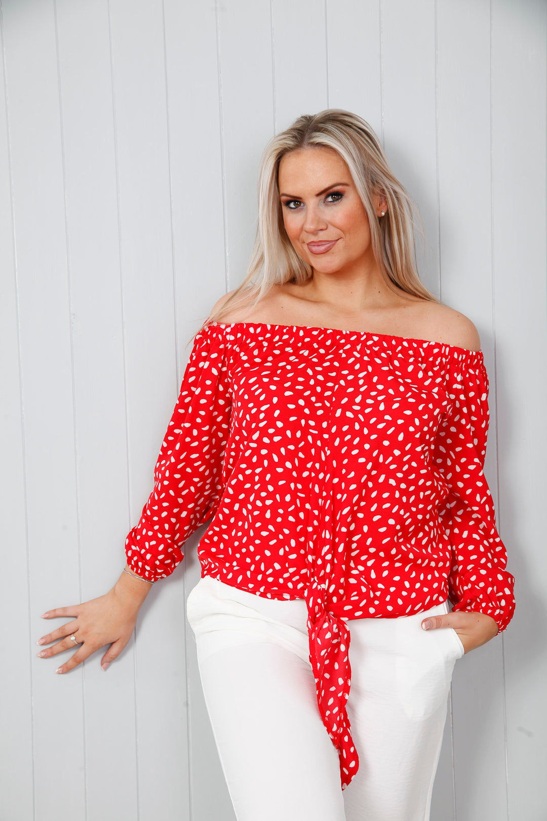 Polka Dot Gypsy Top Scarlet