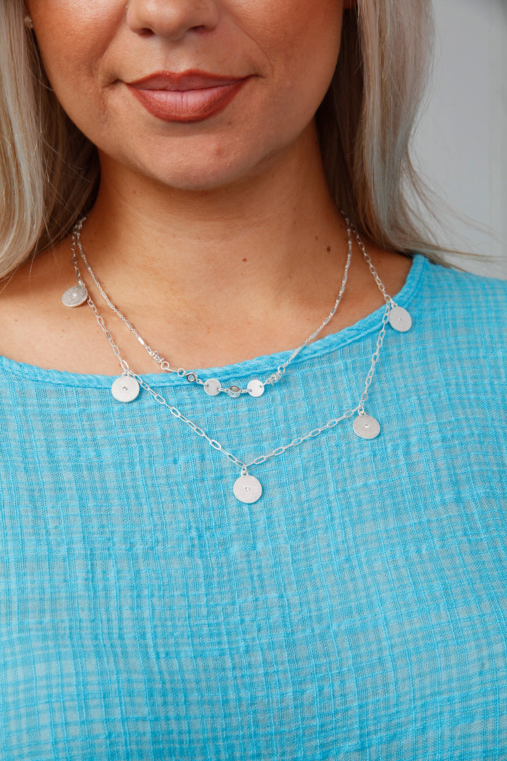 Demi Disc Necklace Silver