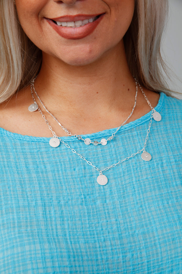 Demi Disc Necklace Silver