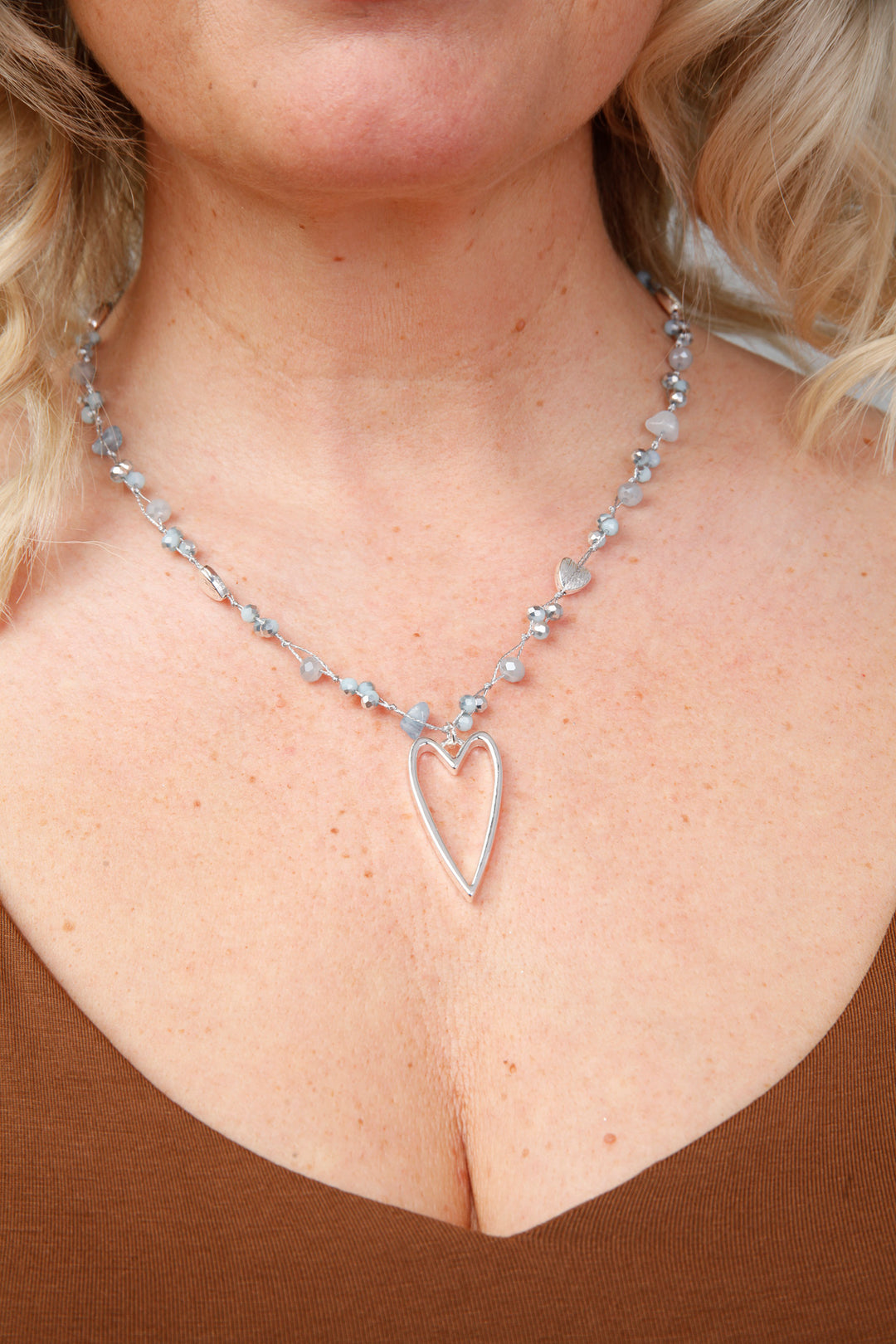 Belgravia Heart Necklace Aqua