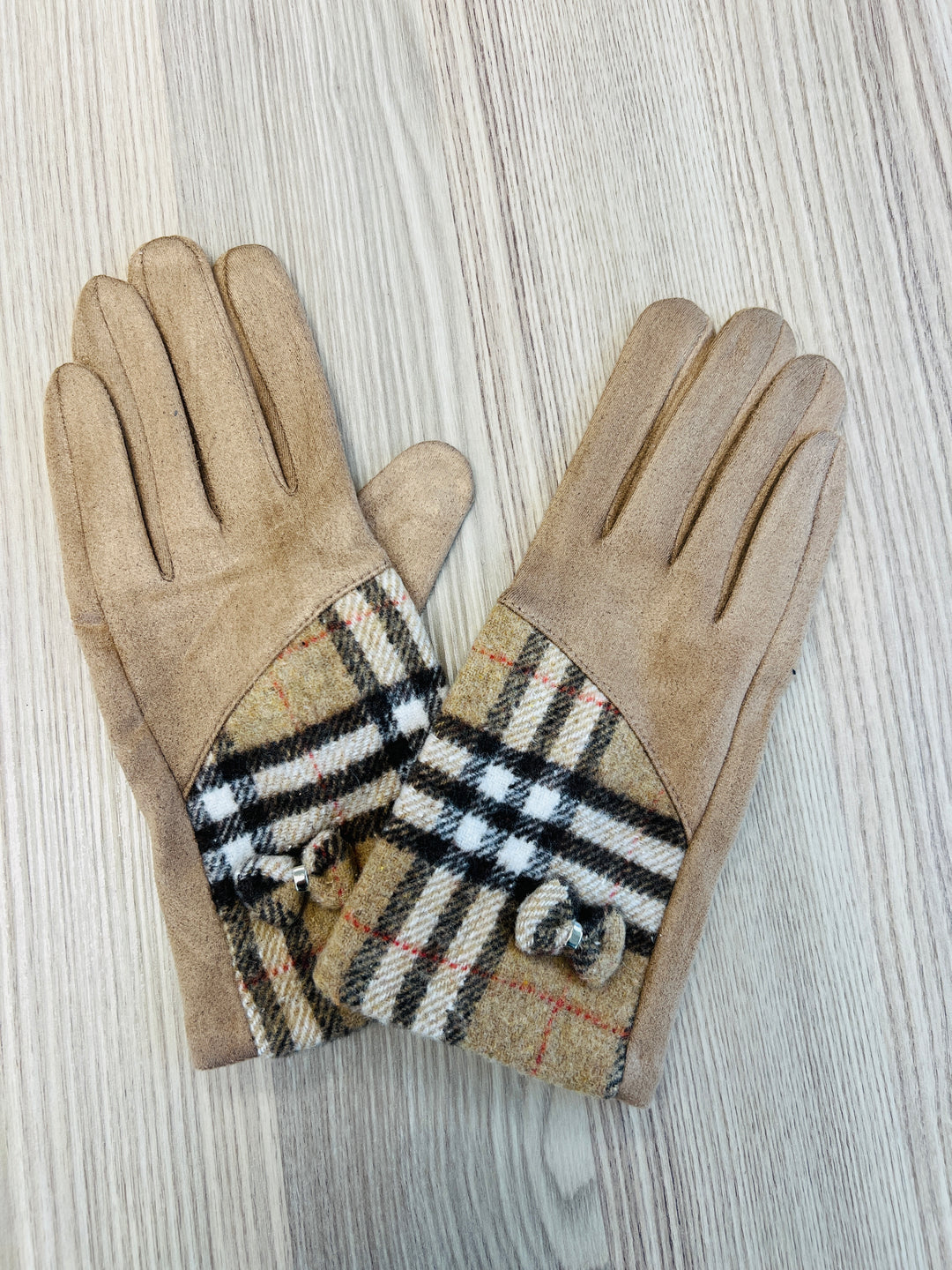 Camel Tartan Gloves
