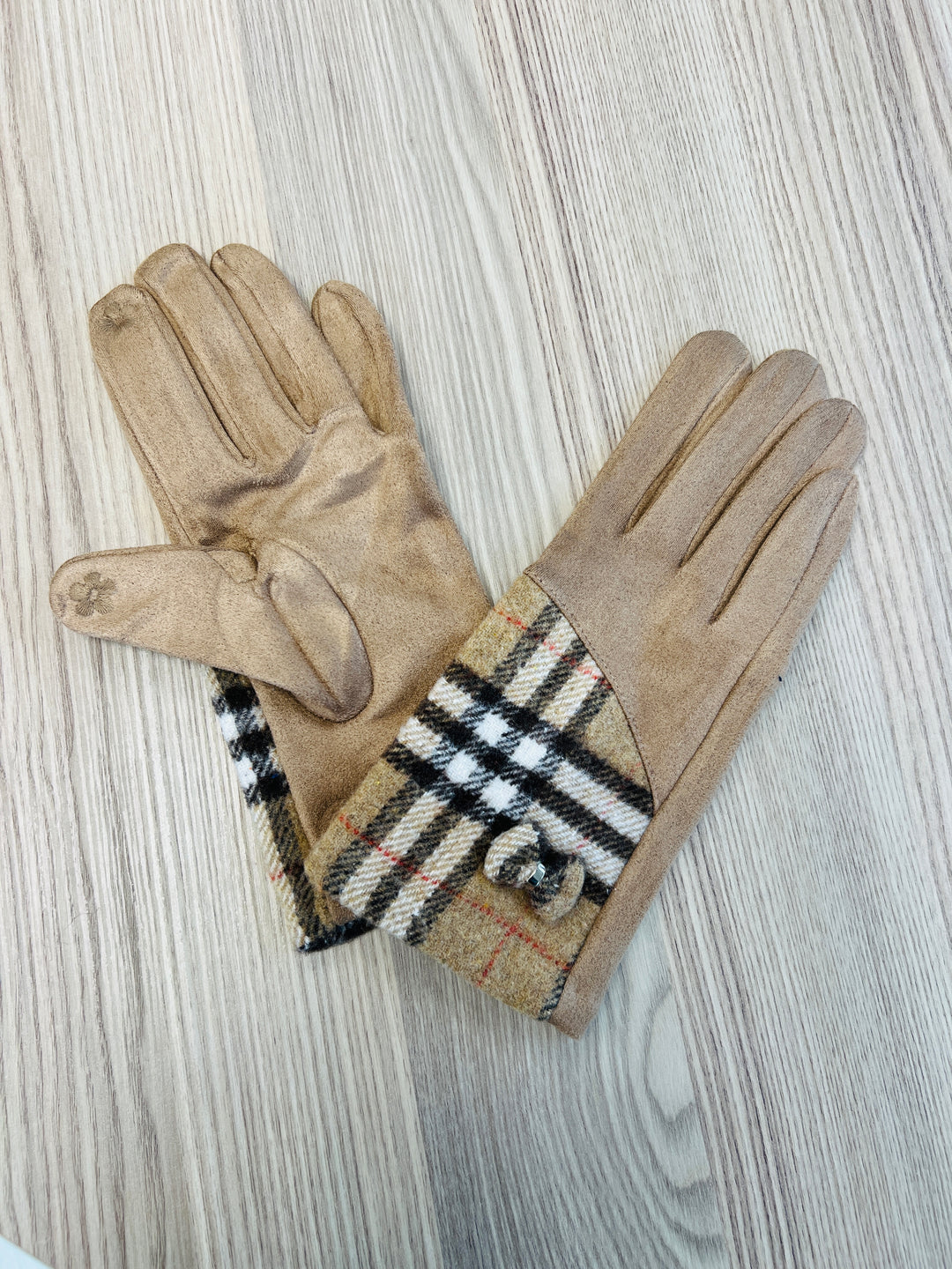 Camel Tartan Gloves