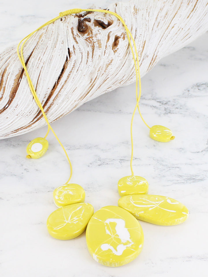 Marble Pendant Necklace Lemon