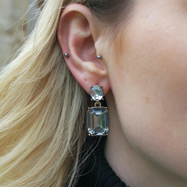Slate Faceted Gem Earrings