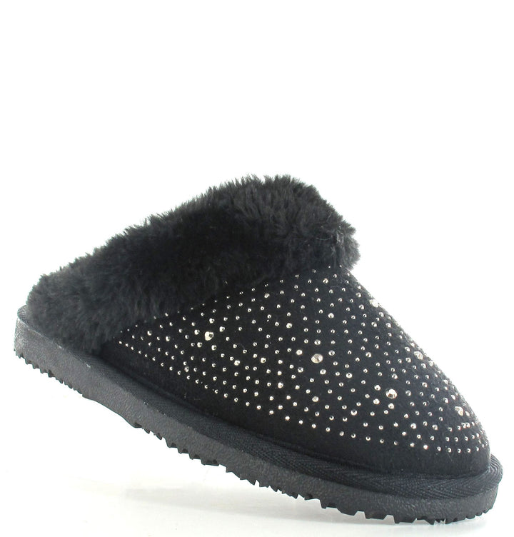 Black Charlotte Embellished Slippers - Goose Island