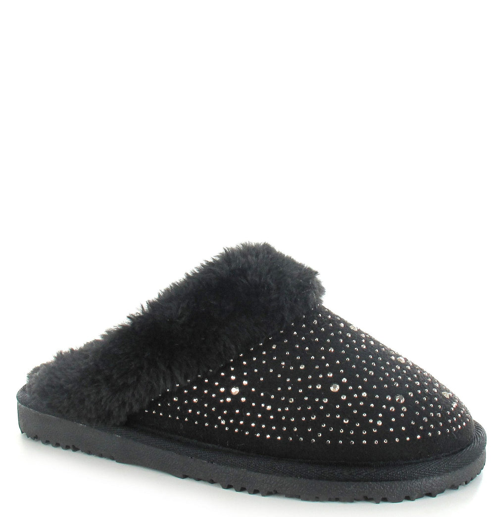 Black Charlotte Embellished Slippers - Goose Island