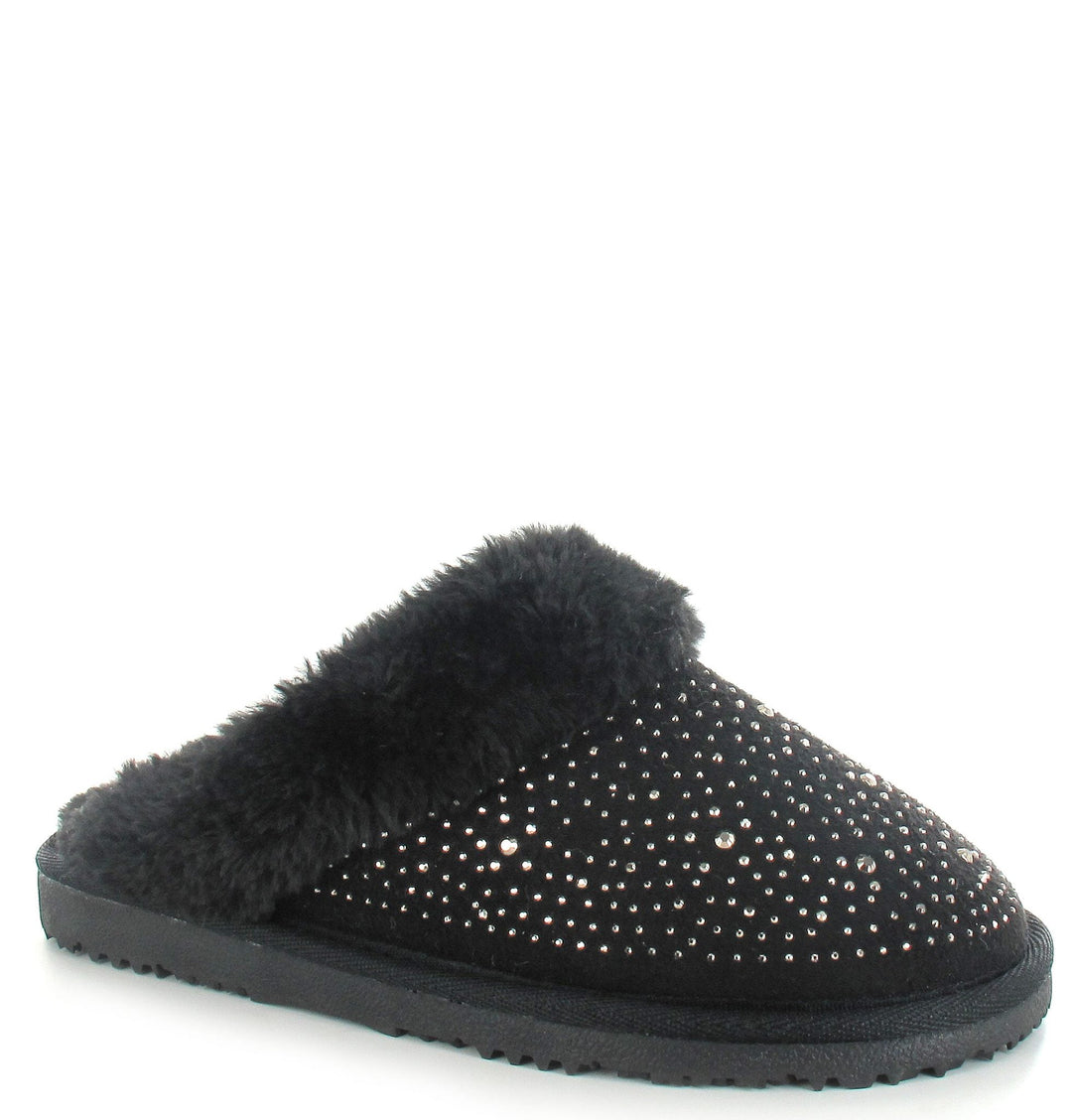 Black Charlotte Embellished Slippers - Goose Island