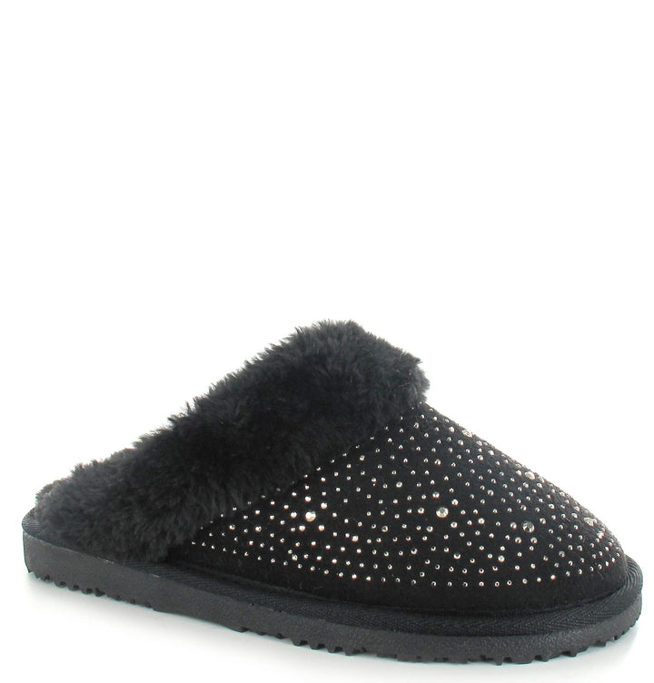 Black Charlotte Embellished Slippers - Goose Island