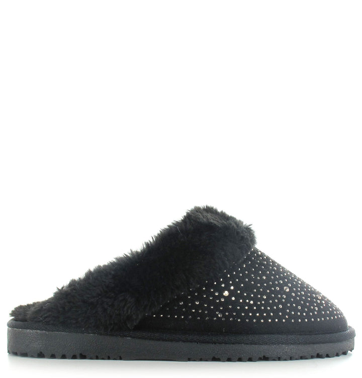 Black Charlotte Embellished Slippers - Goose Island