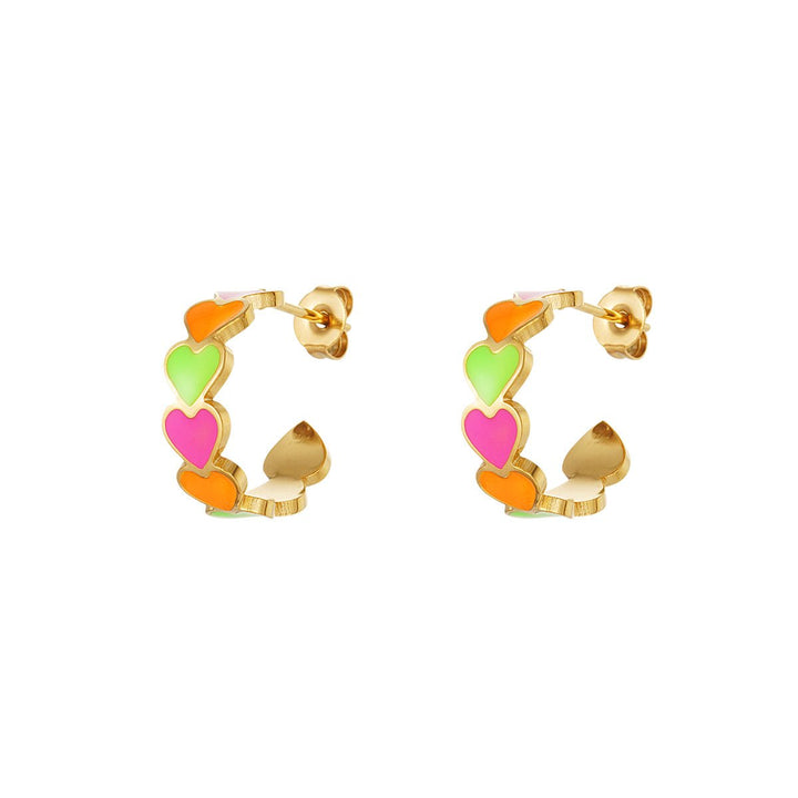 Colourful Heart Earrings - Goose Island