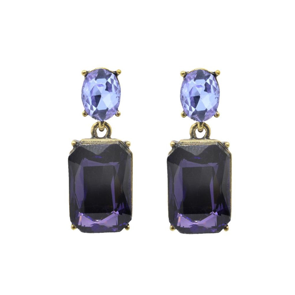 Violet Faceted Gem Earrings