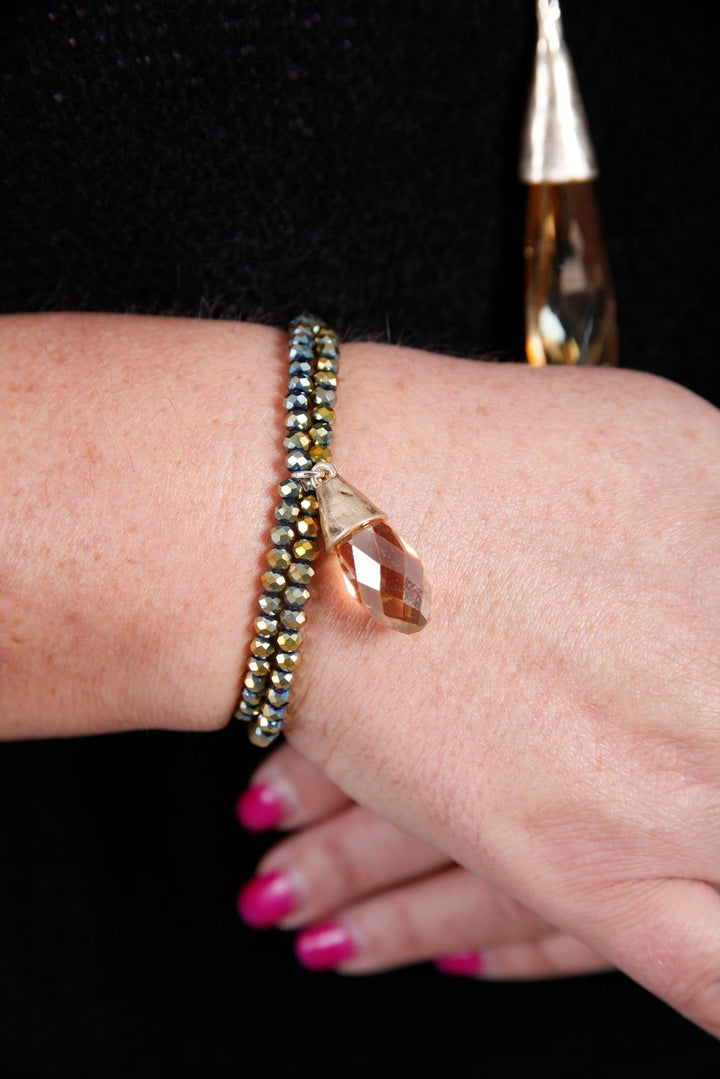 Gold Crystal Pendant Bracelet - Goose Island