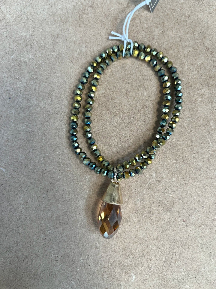 Gold Crystal Pendant Bracelet - Goose Island