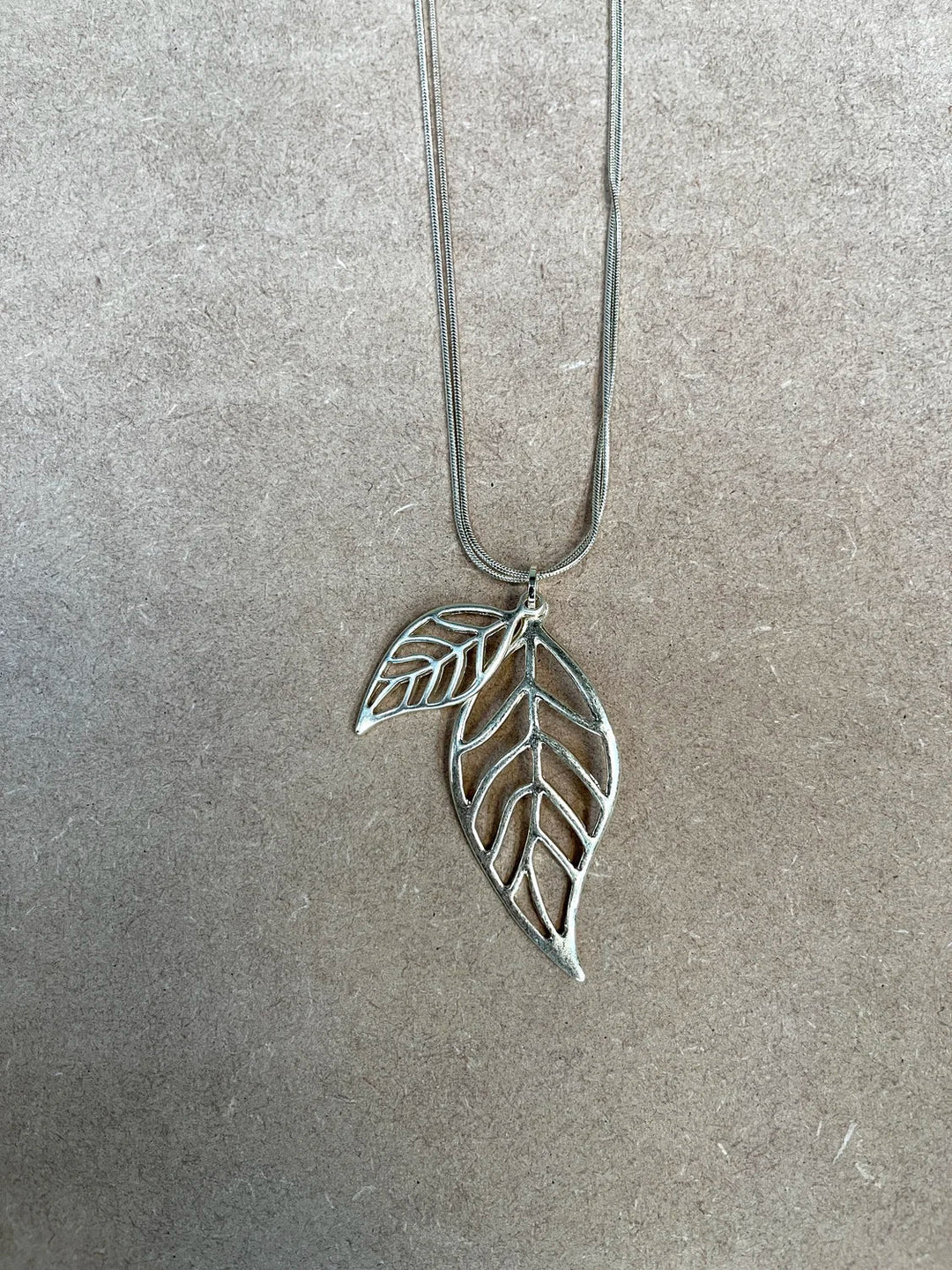 Gold Twin Leaf Pendant Necklace - Goose Island