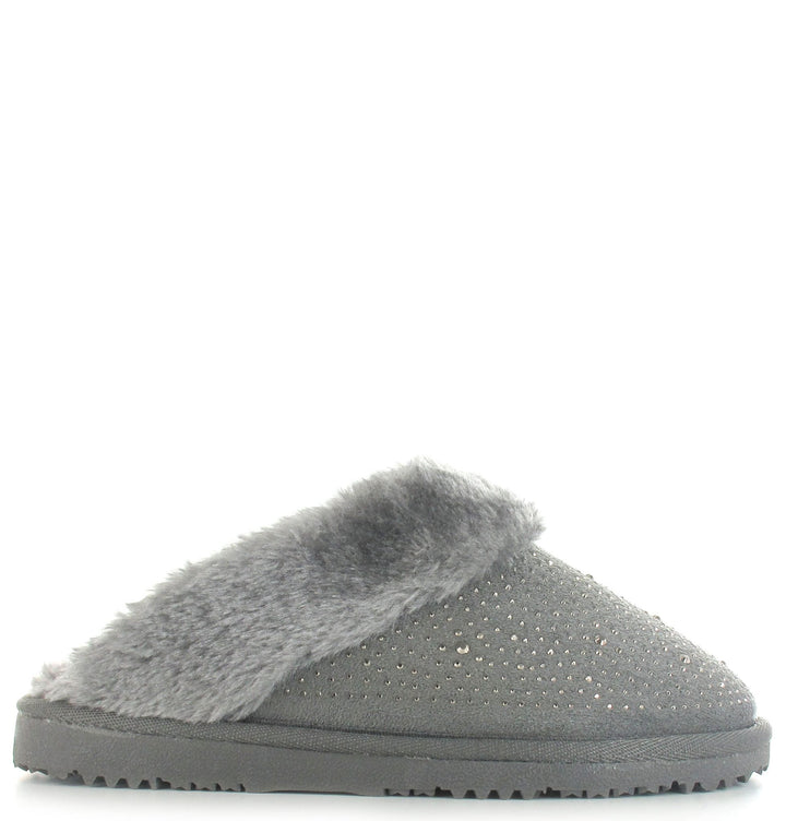 Grey Charlotte Embellished Slippers - Goose Island