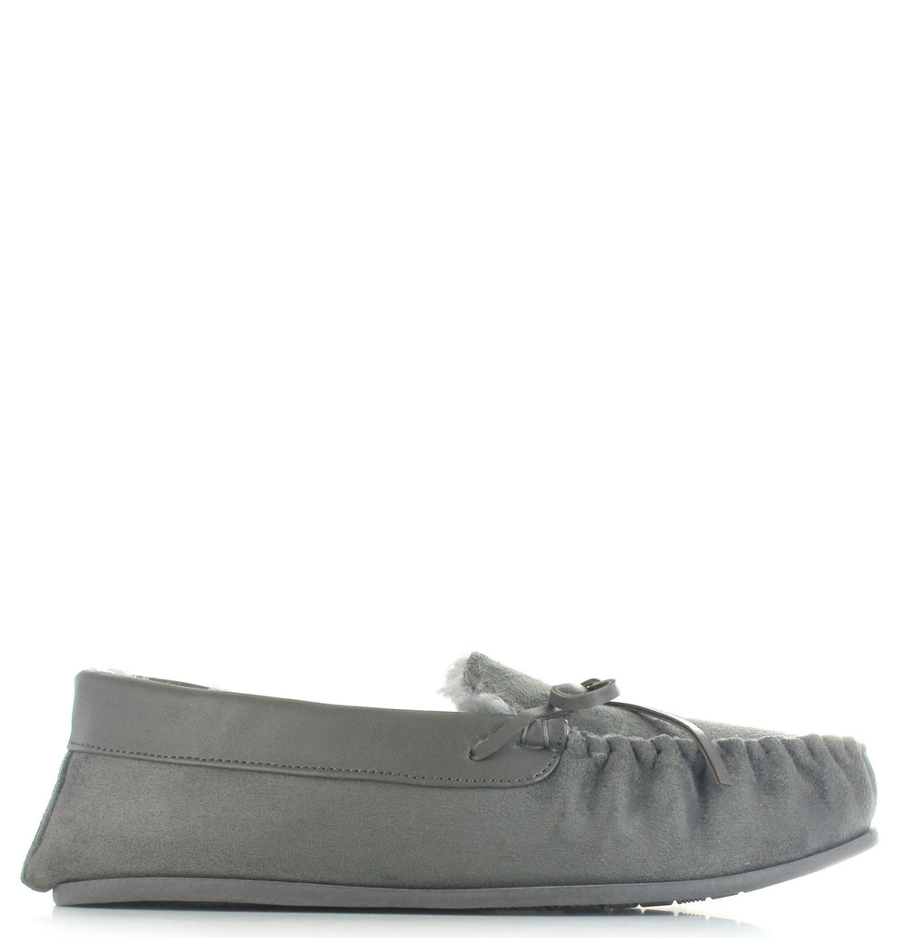 Grey Clive Moccasin Slippers - Goose Island