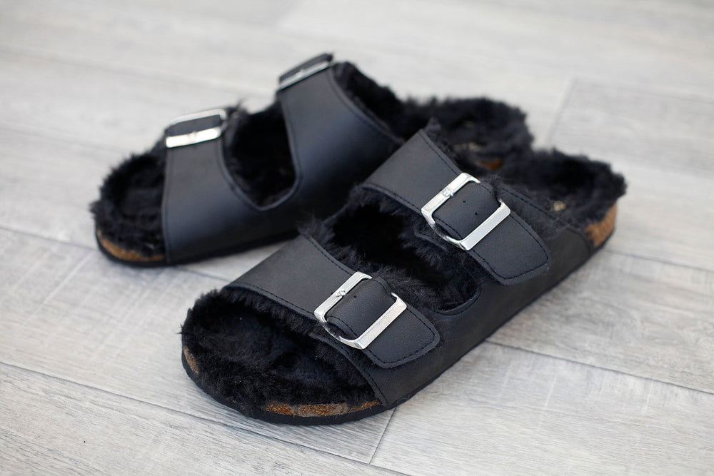 Kathy Slider Slippers Black - Goose Island