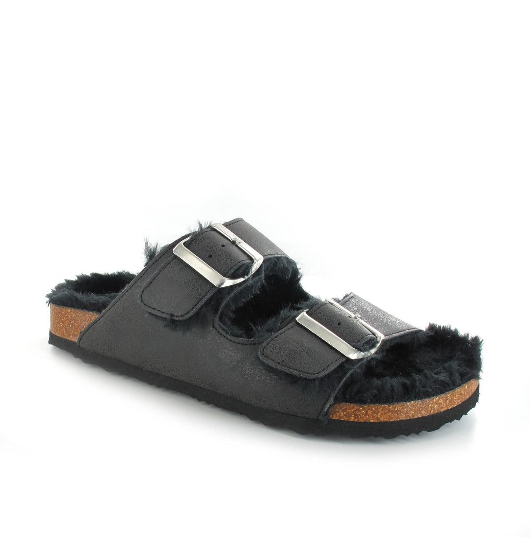 Kathy Slider Slippers Black - Goose Island