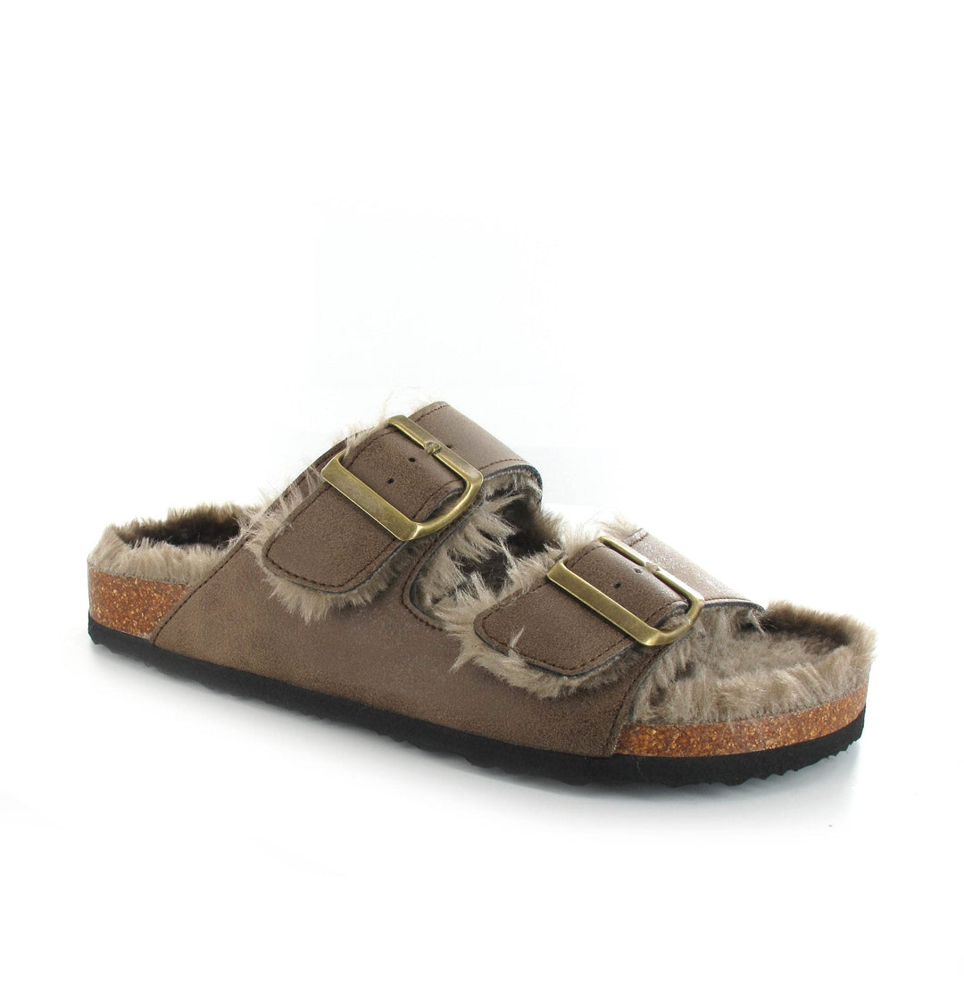 Kathy Slider Slippers Brown - Goose Island