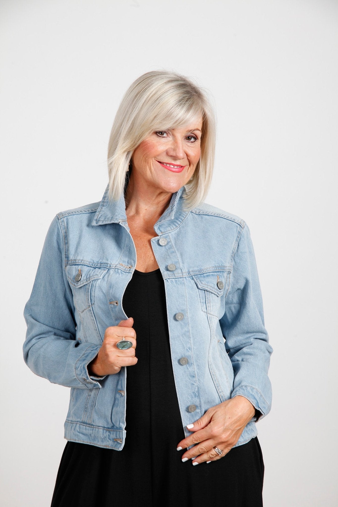 Light wash blue jean jacket cheap