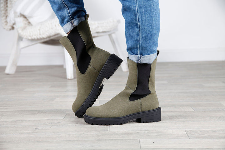 Lucy Olive Chelsea Boots - Goose Island