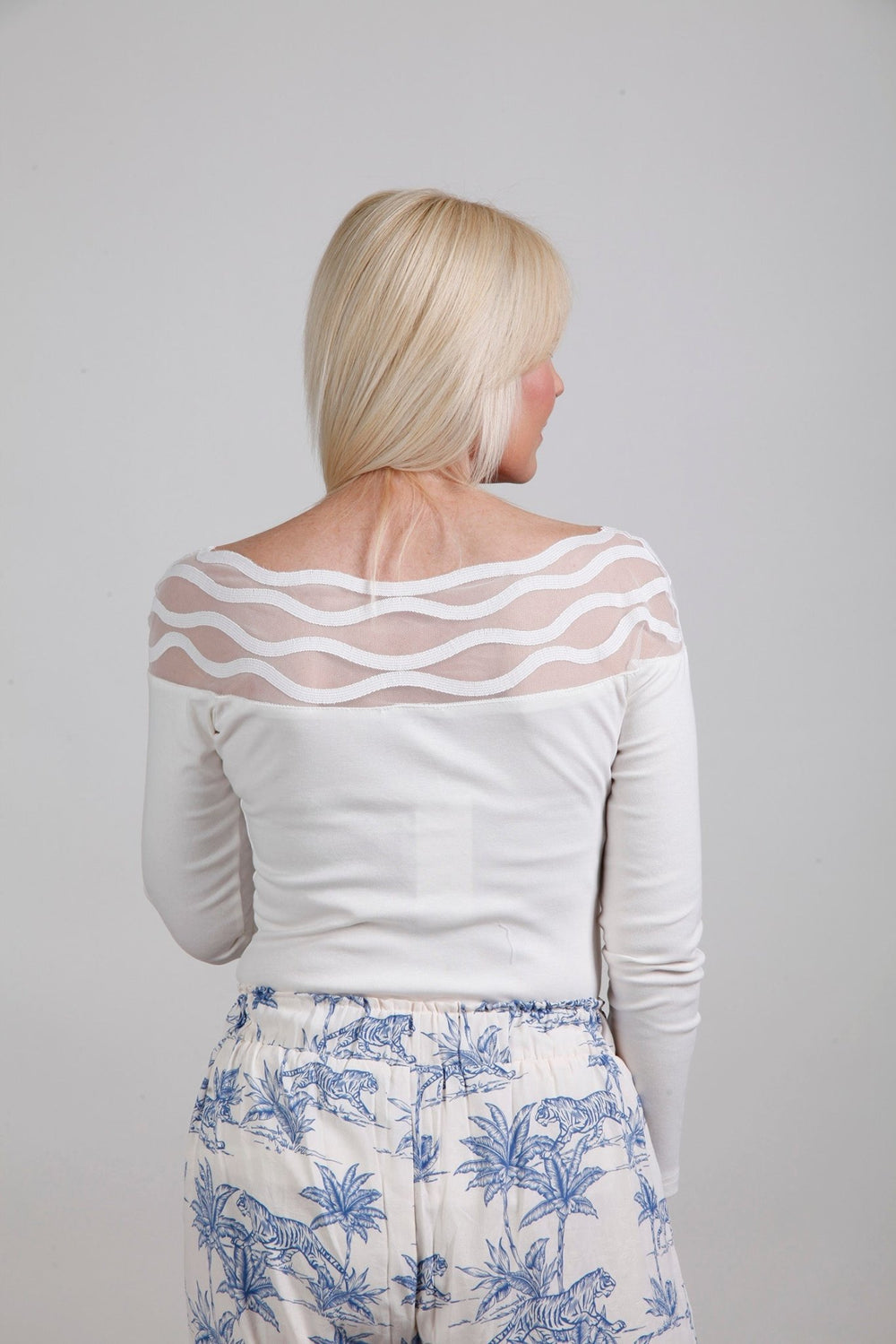 Mila Mesh Cotton Top - Goose Island