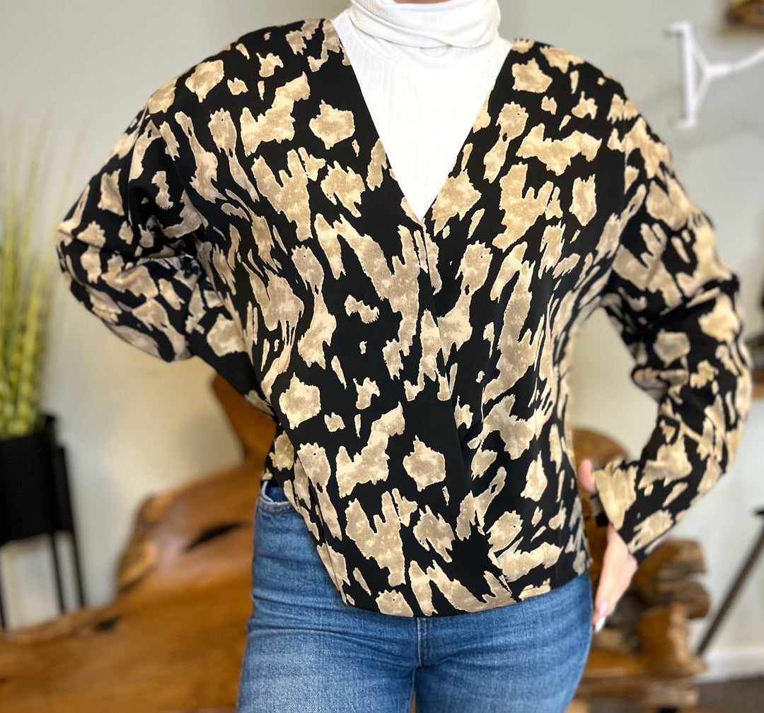 Milano Printed Blouse - Goose Island