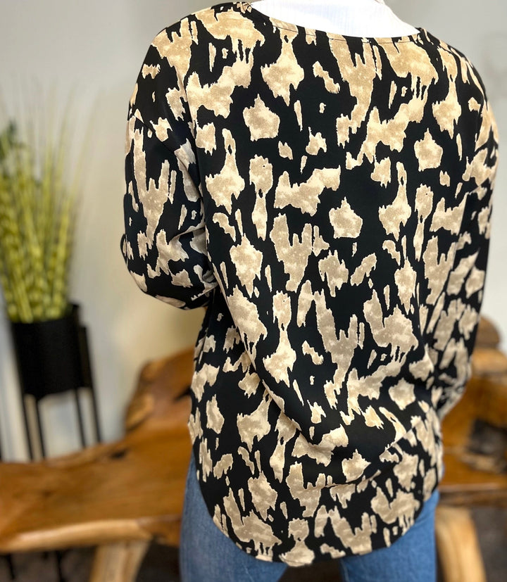 Milano Printed Blouse - Goose Island